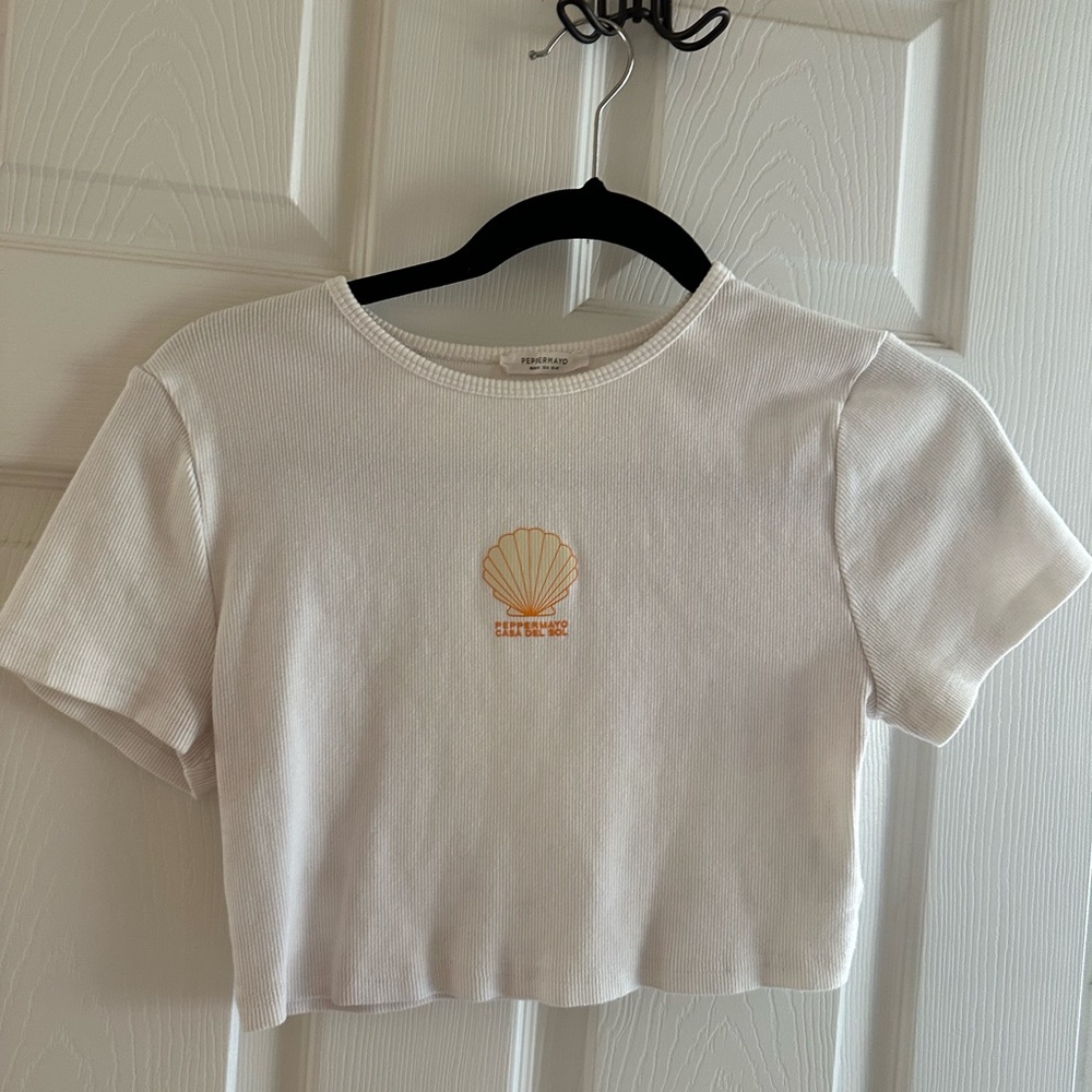White Peppermayo Crop Top
